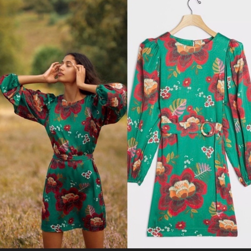 Anthropologie nwt Farm Rio Marenka Mini Dress L